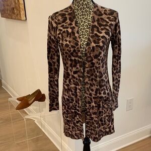 Lisa Rinna Collection Leopard Print Cardigan
